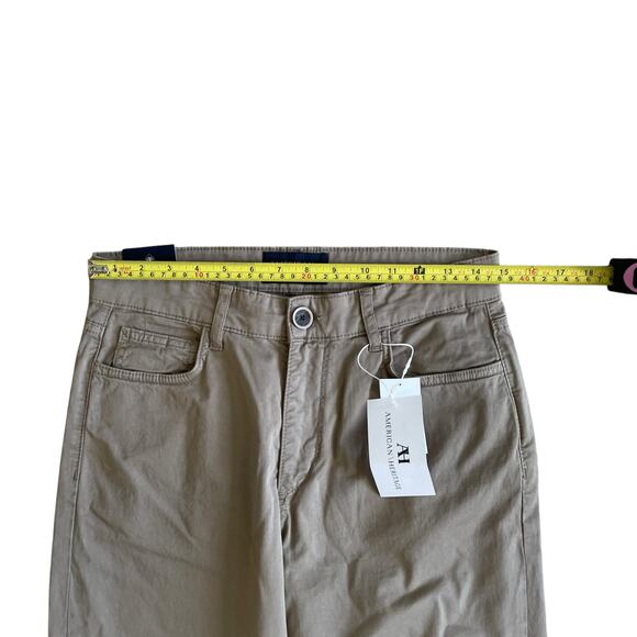 American Heritage Men's Khaki Trouser Pants Size 32 Slim Fit Stretch Beige NEW - Picture 9 of 15